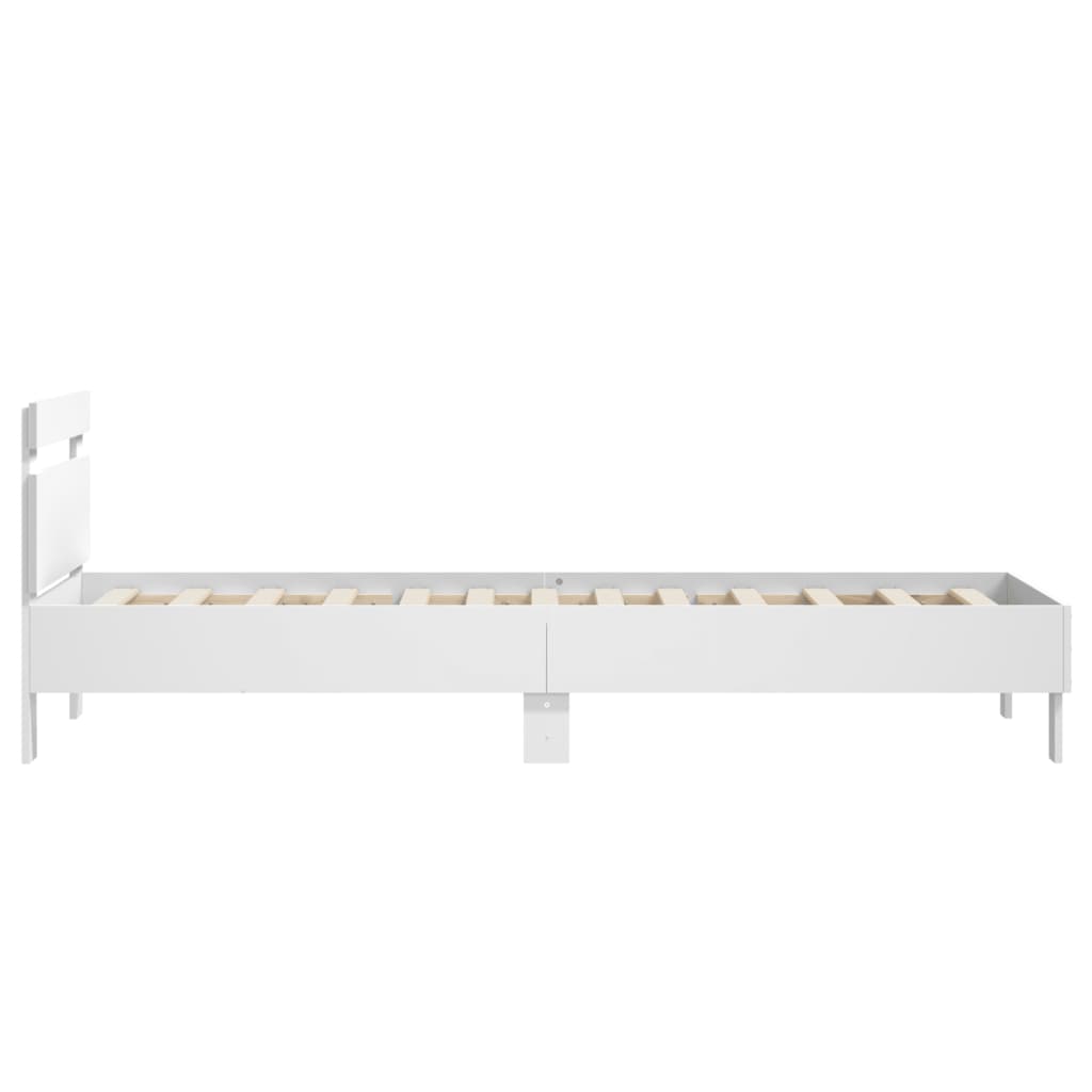 Bed Frame without Mattress with Headboard 90x200 cm White