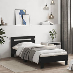 Bed Frame without Mattress with Headboard 90x200 cm Black