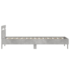 vidaXL Bed Frame without Mattress with Headboard Concrete Grey 75x190 cm Small Single 6