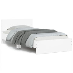 vidaXL Bed Frame without Mattress with Headboard White 100x200 cm 2