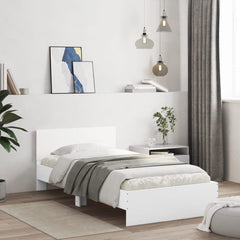 vidaXL Bed Frame without Mattress with Headboard White 100x200 cm 1
