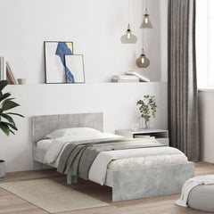 vidaXL Bed Frame without Mattress with Headboard Concrete Grey 100x200 cm 1
