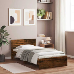 Bed Frame without Mattress Smoked Oak 100 x 200 cm
