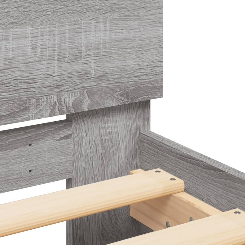 Bed Frame with Headboard Grey Sonoma 90x190 cm Single Engineered wood