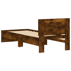 Bed Frame without Mattress Smoked Oak 75 x 190 cm