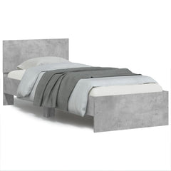 vidaXL Bed Frame without Mattress with LED Lights Concrete Grey 75x190 cm Small Single 1