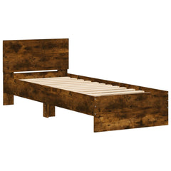 vidaXL Bed Frame without Mattress with LED Lights Smoked Oak 75x190 cm Small Single 3