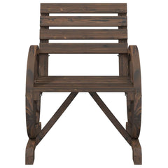 Garden Bench Solid Wood Fir Dark brown Chair 2