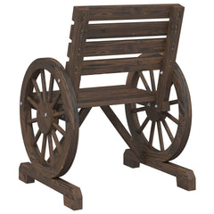 Garden Bench Solid Wood Fir Dark brown Chair 2