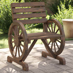 Garden Bench Solid Wood Fir Dark brown Chair 2