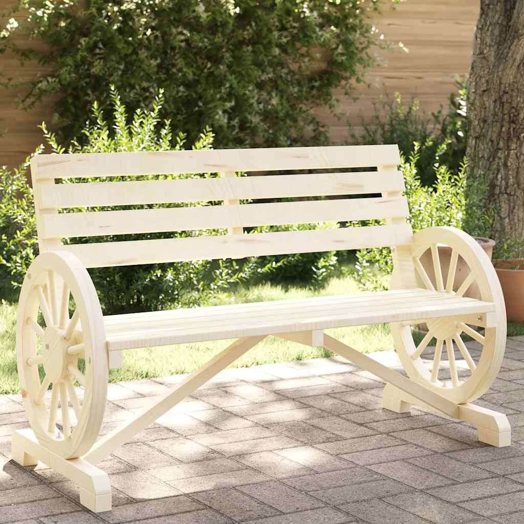 Garden Bench Solid Wood Fir Brown 2-Seater 1