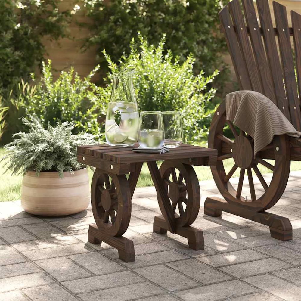 Garden Bench Solid Wood Fir Dark brown 40 x 36,5 x 38,5 cm