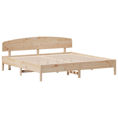 Bed Frame with Headboard 200x200 cm Solid Wood Pine