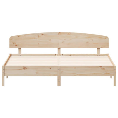 Bed Frame with Headboard 200x200 cm Solid Wood Pine