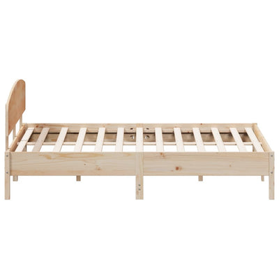 Bed Frame with Headboard 200x200 cm Solid Wood Pine