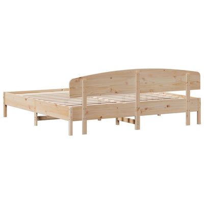 Bed Frame with Headboard 200x200 cm Solid Wood Pine