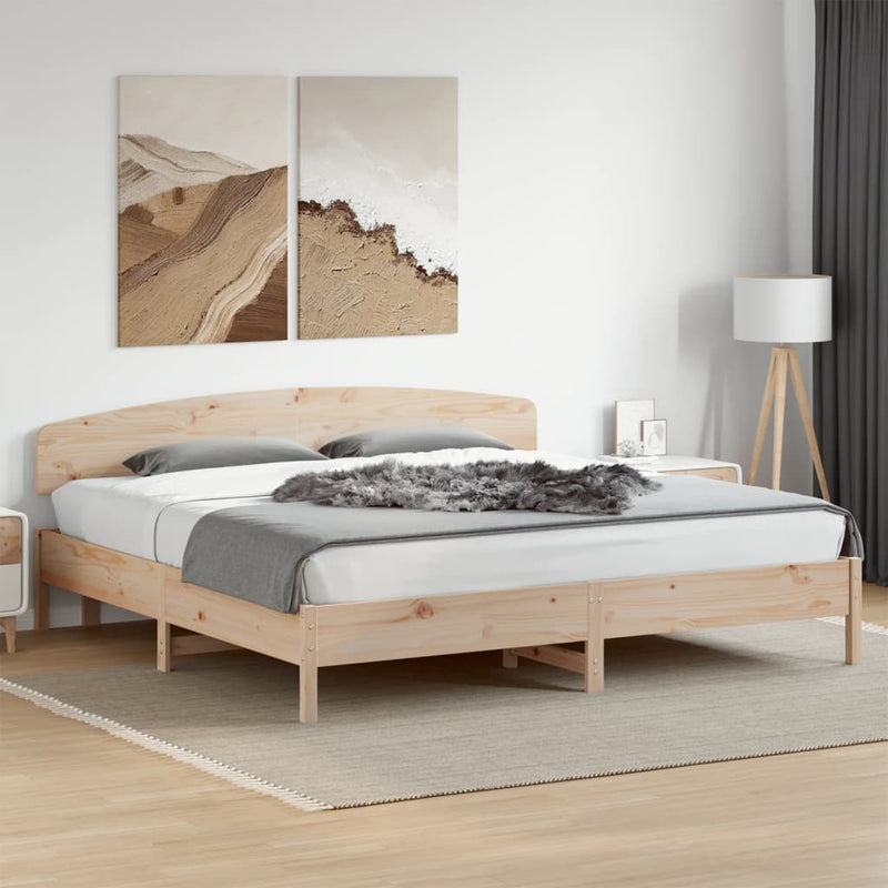 Bed Frame with Headboard 180x200 cm Super King Solid Wood Pine