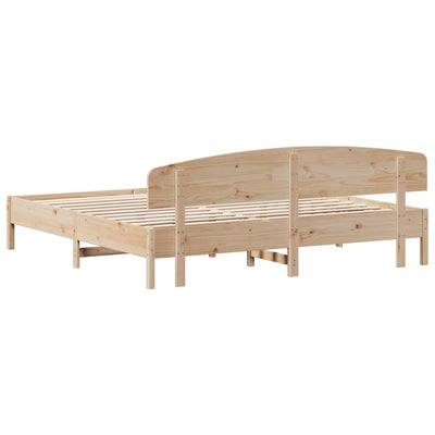 Bed Frame with Headboard 180x200 cm Super King Solid Wood Pine