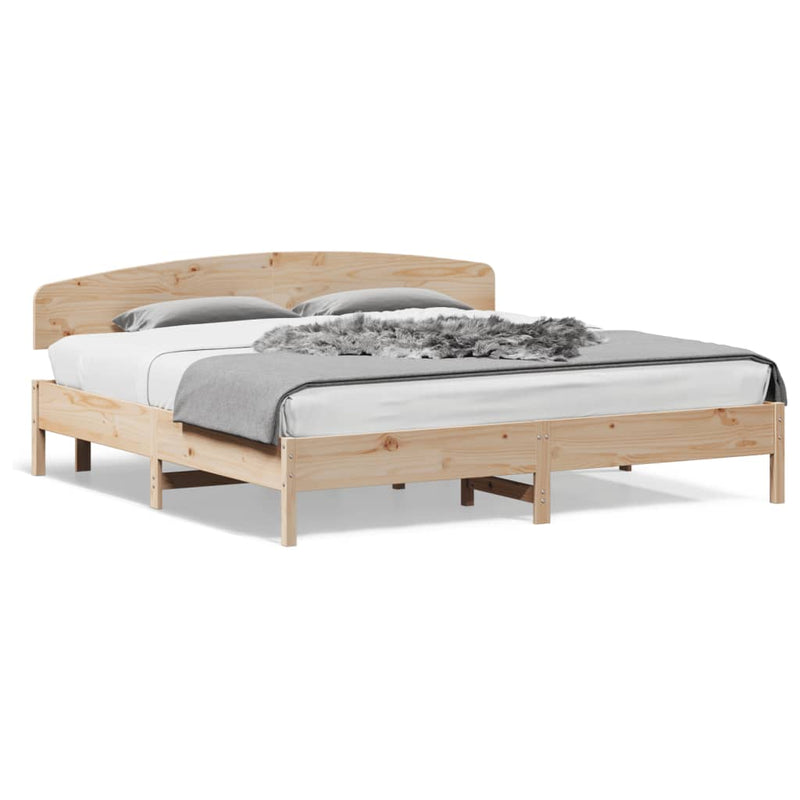 Bed Frame with Headboard 180x200 cm Super King Solid Wood Pine