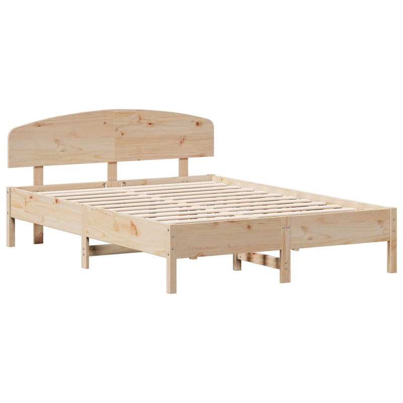 Bed Frame with Headboard 160x200 cm Solid Wood Pine