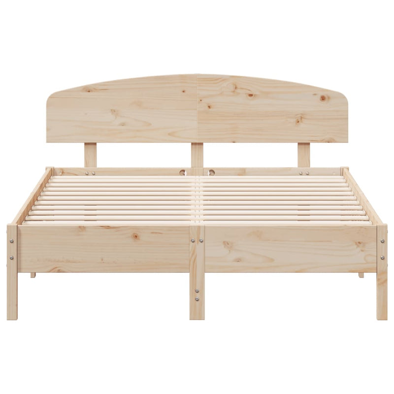 Bed Frame with Headboard 160x200 cm Solid Wood Pine