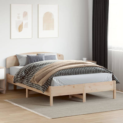 Bed Frame with Headboard 150x200 cm King Size Solid Wood Pine