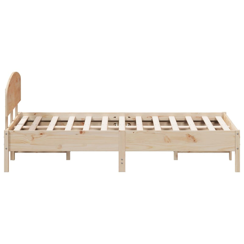 Bed Frame with Headboard 140x200 cm Solid Wood Pine