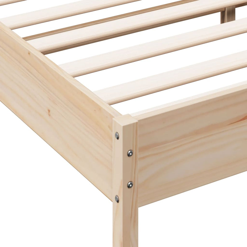 Bed Frame with Headboard 140x200 cm Solid Wood Pine