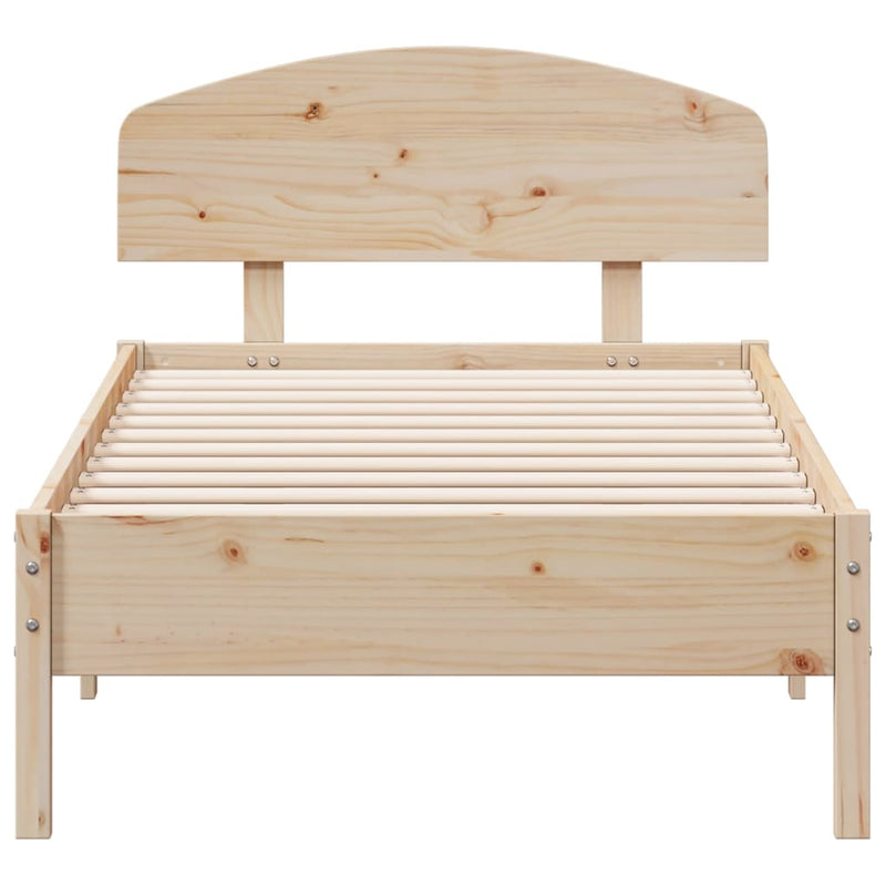 Bed Frame with Headboard 100x200 cm Solid Wood Pine