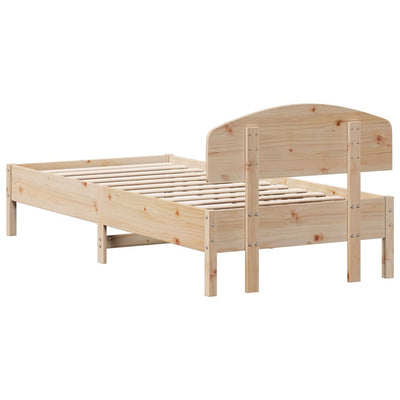 Bed Frame with Headboard 100x200 cm Solid Wood Pine