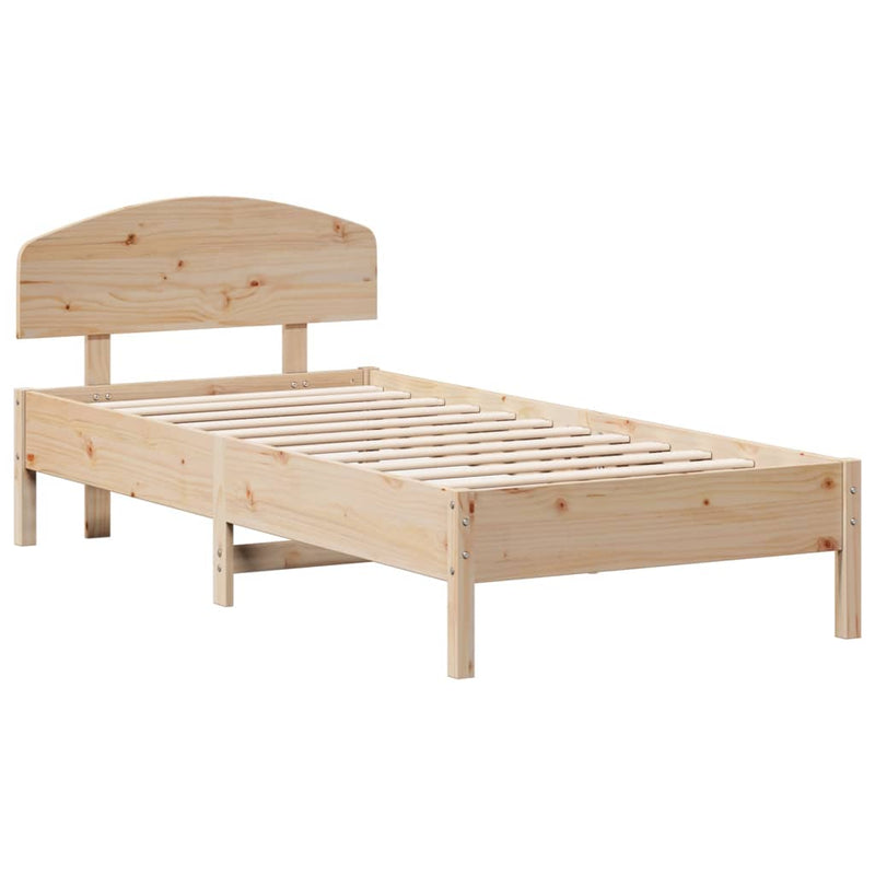 Bed Frame with Headboard 90x200 cm Solid Wood Pine