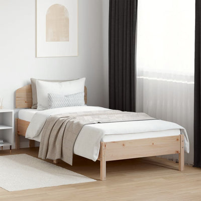 Bed Frame with Headboard 90x200 cm Solid Wood Pine