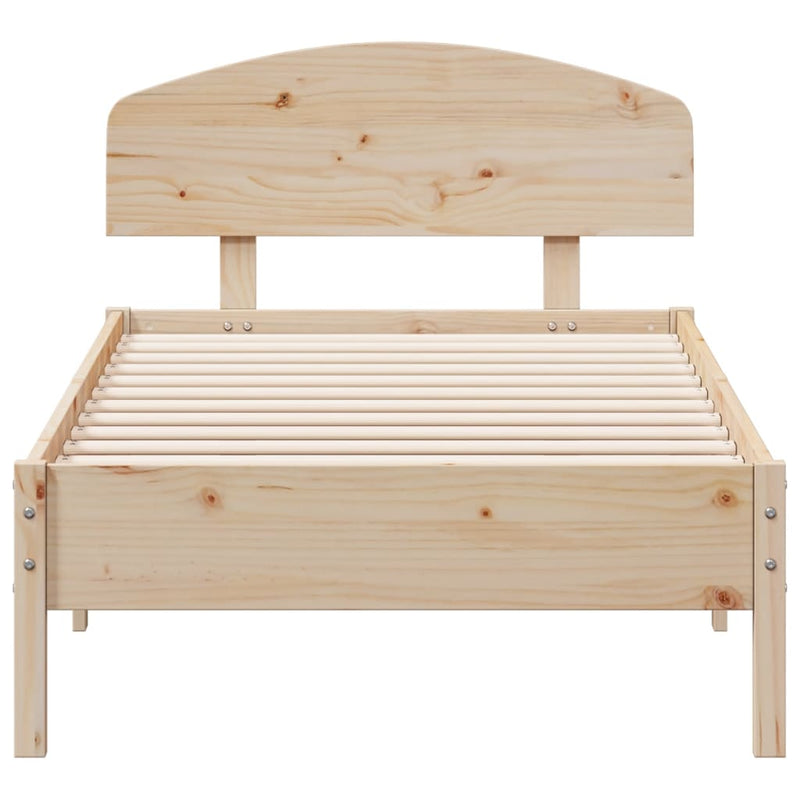 Bed Frame with Headboard 90x200 cm Solid Wood Pine