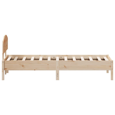 Bed Frame with Headboard 90x200 cm Solid Wood Pine