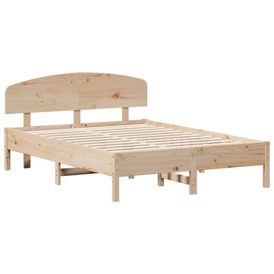 Bed Frame with Headboard 140x190 cm Solid Wood Pine