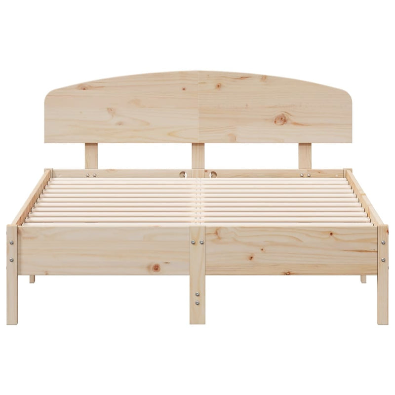 Bed Frame with Headboard 140x190 cm Solid Wood Pine