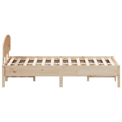 Bed Frame with Headboard 140x190 cm Solid Wood Pine