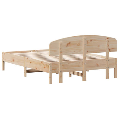 Bed Frame with Headboard 140x190 cm Solid Wood Pine