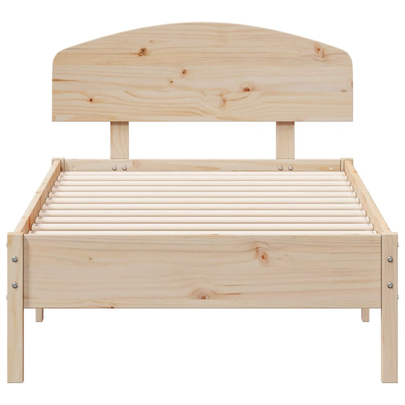 Bed Frame with Headboard 90x190 cm Sinlge Solid Wood Pine