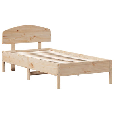 Bed Frame with Headboard 75x190 cm Small Sinlge Solid Wood Pine