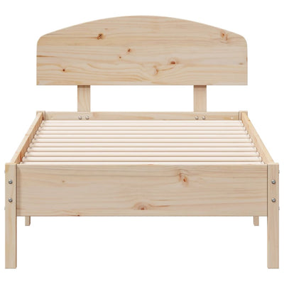 Bed Frame with Headboard 75x190 cm Small Sinlge Solid Wood Pine