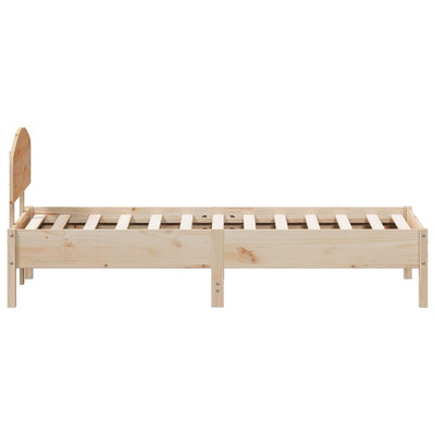 Bed Frame with Headboard 75x190 cm Small Sinlge Solid Wood Pine