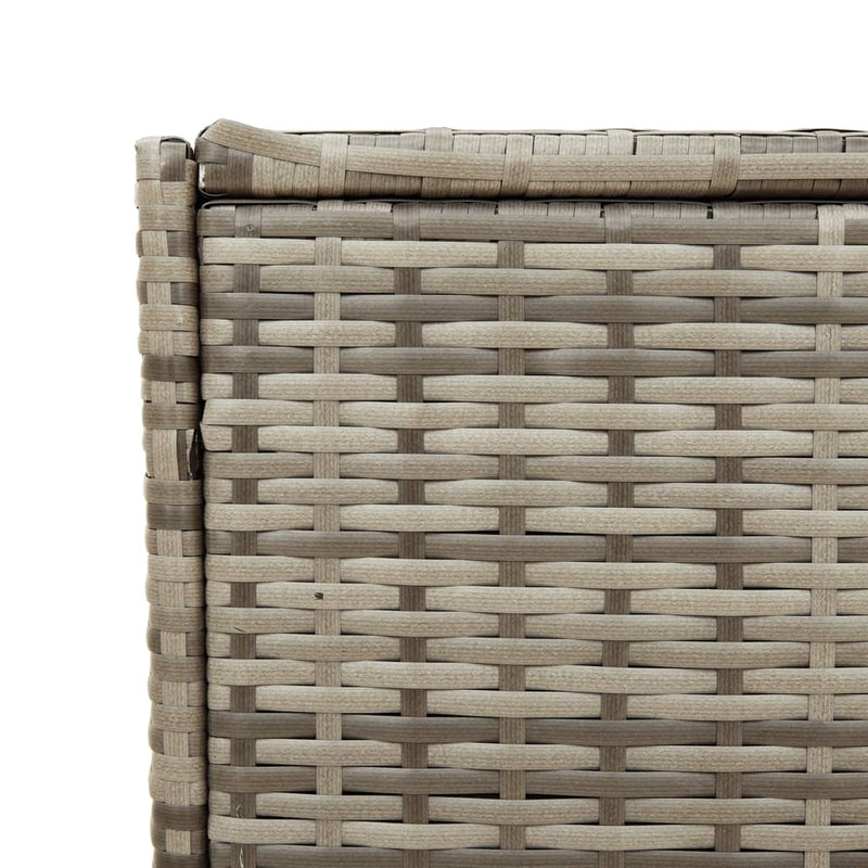 Garden Storage Box with Wheels Grey 283L Poly Rattan