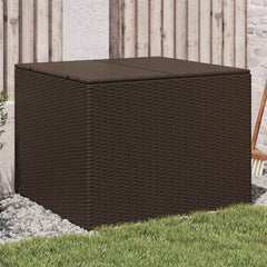 Garden Storage Box Poly Rattan Brown 80 x 75 x 59 cm