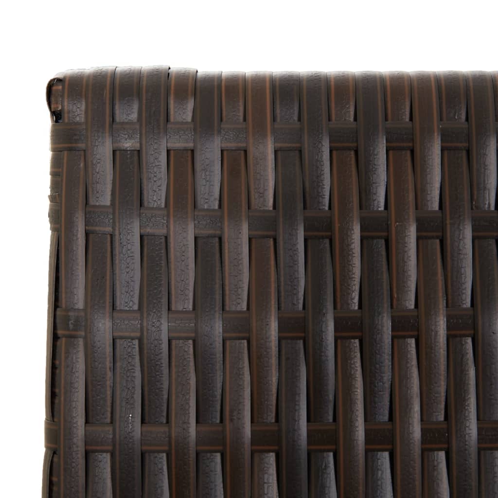 Room Divider 4 Panels Poly Rattan Full Weaving Length 200 cm Brown 245 cm