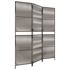 vidaXL Room Divider 3 Panels Brown Poly Rattan 2