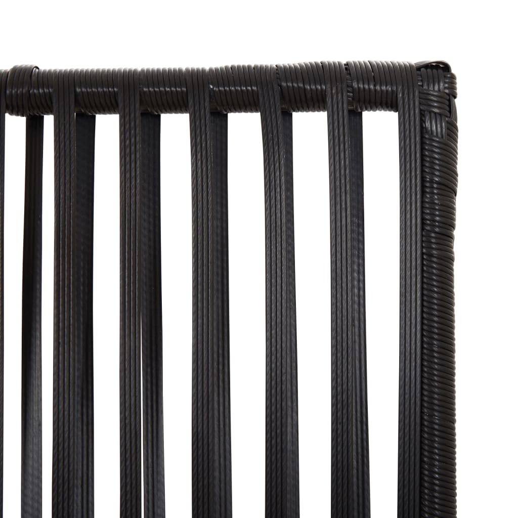 vidaXL Room Divider 5 Panels Black Poly Rattan 6