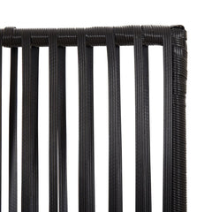 vidaXL Room Divider 5 Panels Black Poly Rattan 6
