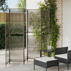 vidaXL Room Divider 3 Panels Poly Rattan Line Weaving Length 180 cm