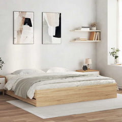 Bed Frame with Drawers without Mattress 160x200 cm Sonoma oak